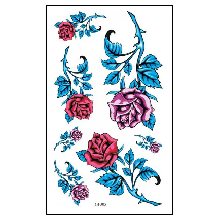Цветочная наклейка с птицами поддельные женщины мужчины DIY хна для Боди Арта