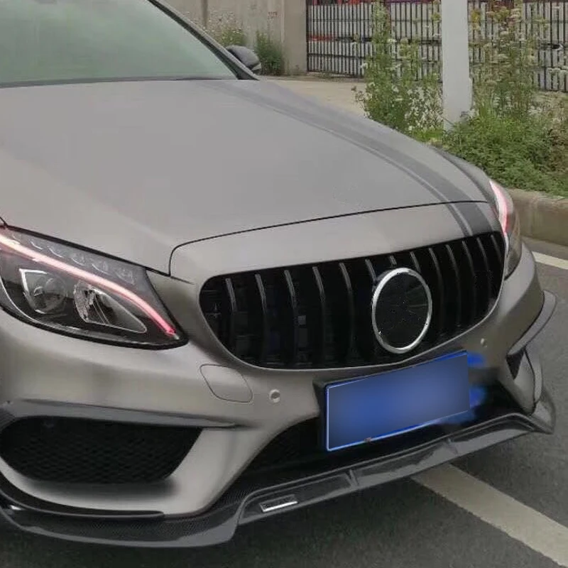 Для Mercedes Benz C Class W205+ C180 C200 C260 C300 AMG GT R Хром передний бампер решетка ABS аксессуары для стайлинга автомобилей
