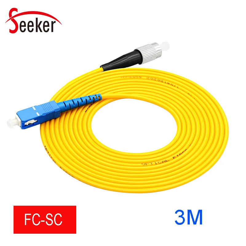 100pcs/lot DHL Free 3M FC-SC Optic Fiber Cable 3.0MM Single Mode Simplex UPC Fiber Patch Cord for CATV CCTV