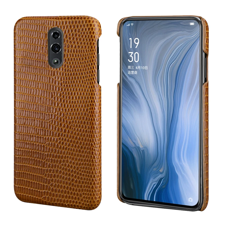 Чехол для OPPO Reno из натуральной кожи Oppo кожаный чехол ящерицы задняя крышка