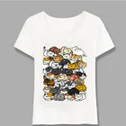 Женская футболка с принтом в стиле Харадзюку, с изображением спящих котят