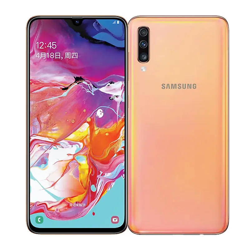 Standard Смартфон samsung Galaxy A70 6," экран капли воды 6 ГБ/8 ГБ 128 Гб 25 Вт Быстрое зарядное устройство 32 МП фронтальная камера 4500 мАч 4G мобильный телефон - Цвет: Standard