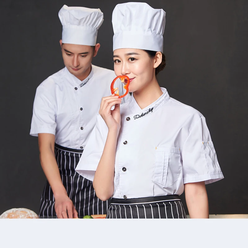 Рабочая одежда для шеф повара мужская летняя дышащая с коротким рукавом отеля
