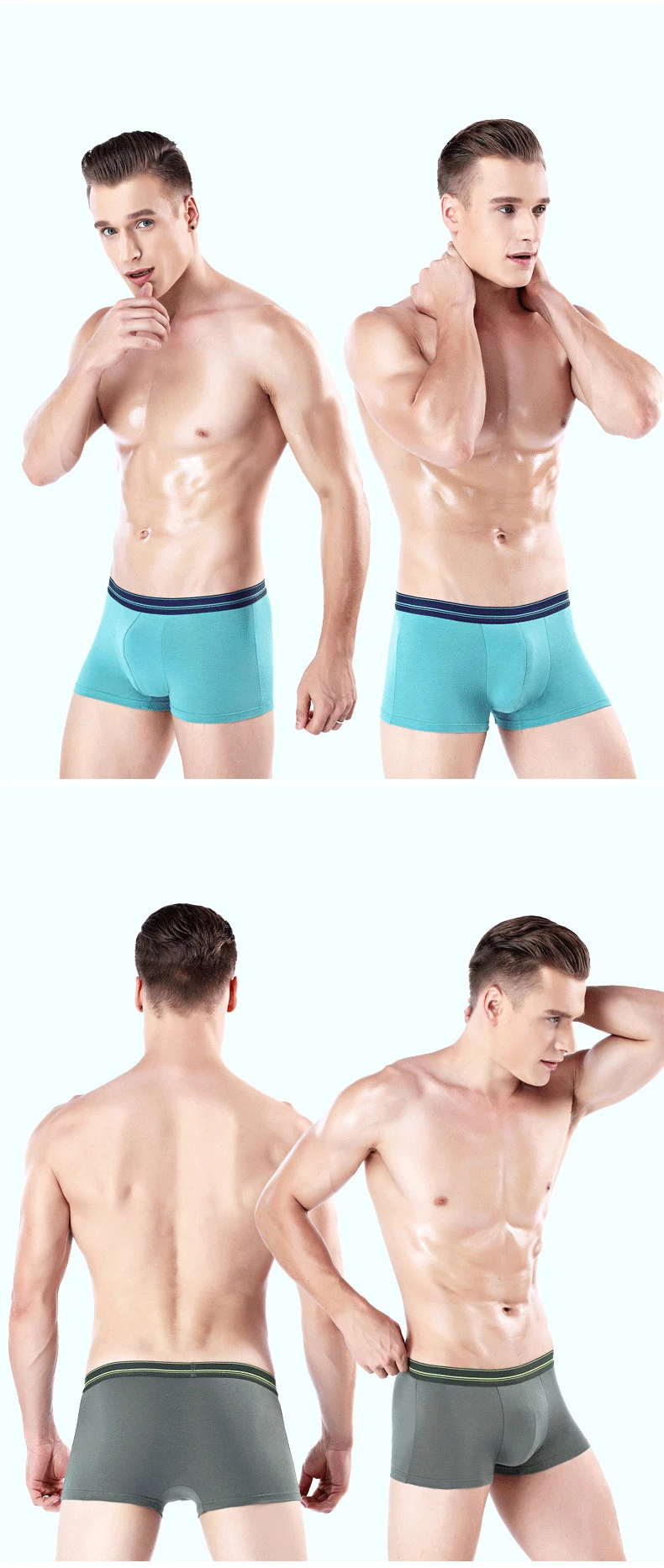 5pcs/lot Men UnderPants Boxers Man Thin Short Breathable Flexible Comfortable Shorts Boxers Solid Male Underwear Set