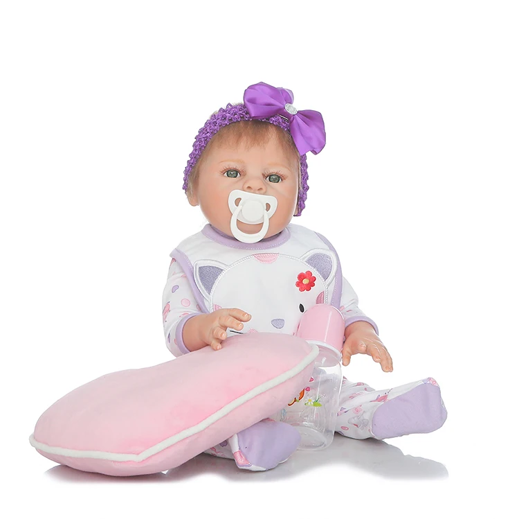 20inch reborn babies for sale full silicone body girl dolls with soft pillow children lover gift bonecas rebor | Игрушки и хобби