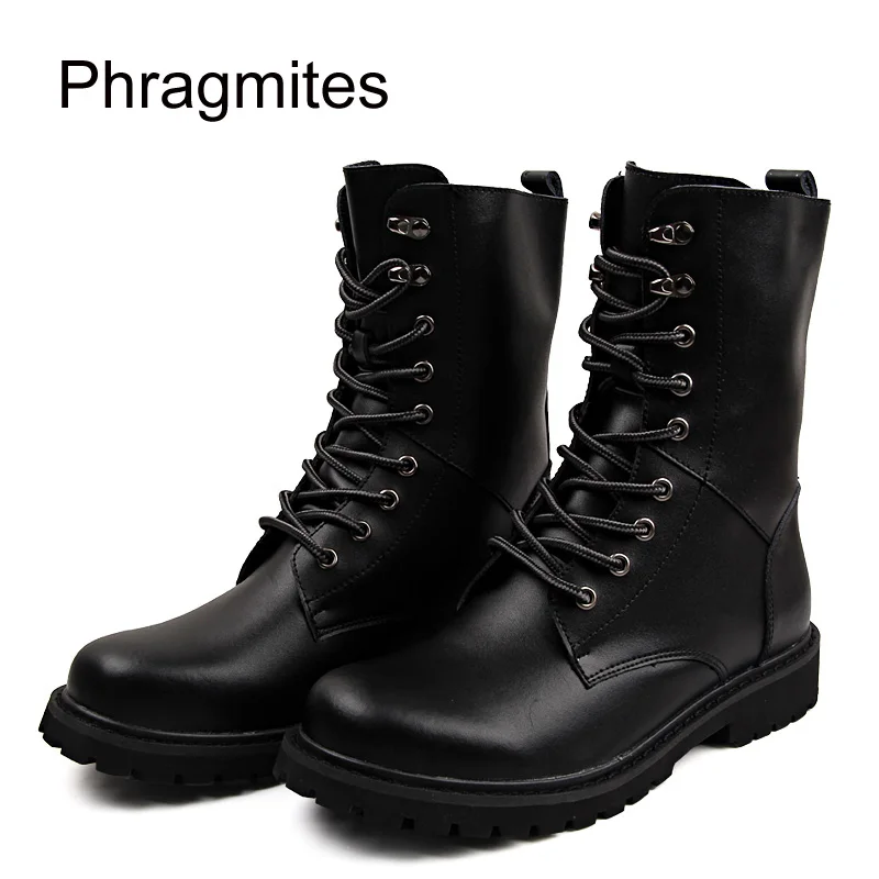 Phragmites/высокие коричневые ботинки унисекс; маленькие размеры 37; zapatos mujer; новая зимняя обувь черного цвета для влюбленных; водонепроницаемые мужские военные ботинки