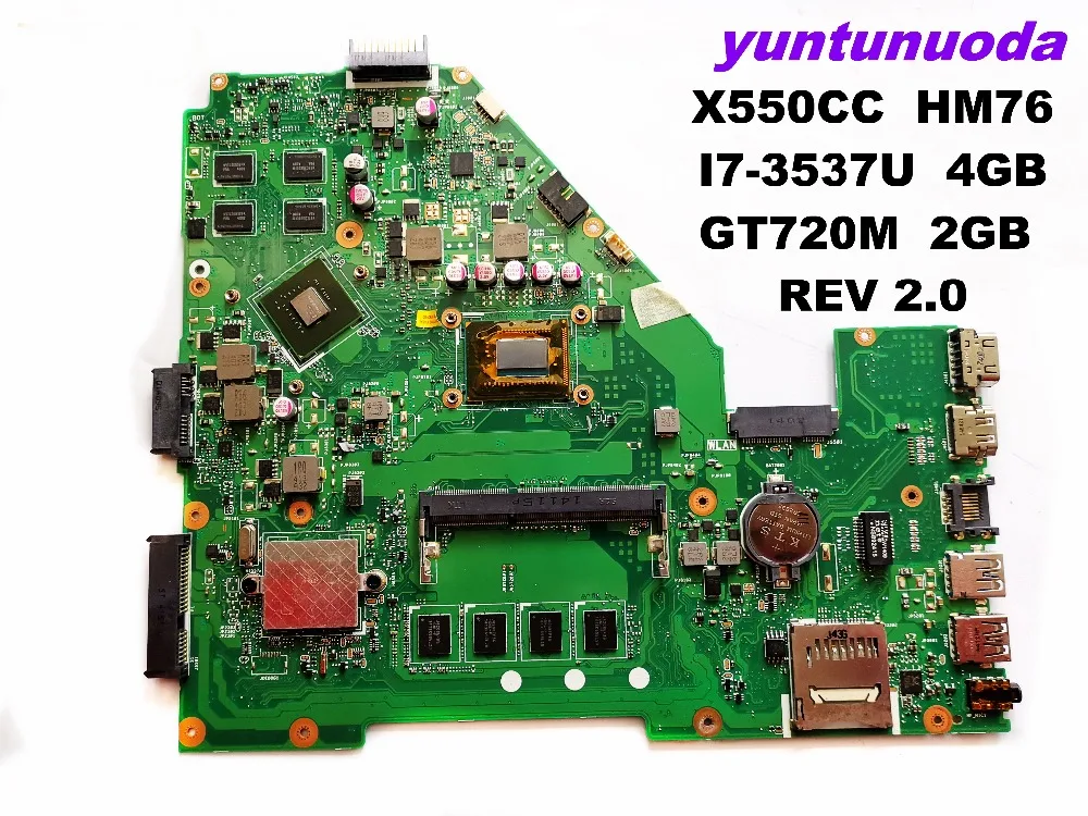 Оригинальная материнская плата для ноутбука ASUS X550CC HM76 I7 3537U 4 Гб GT720M 2 REV 0