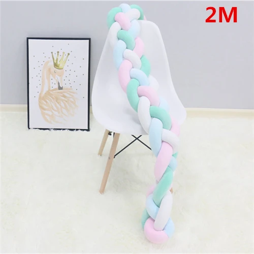 4 tied as picture 2M 1 м/2 м/3 м Детские плетеные Бамперы для кроватки, подушка с узлом, четыре привязанные постельные принадлежности для новорожденных, детская кроватка Dector - Цвет: 4 tied as picture 2M