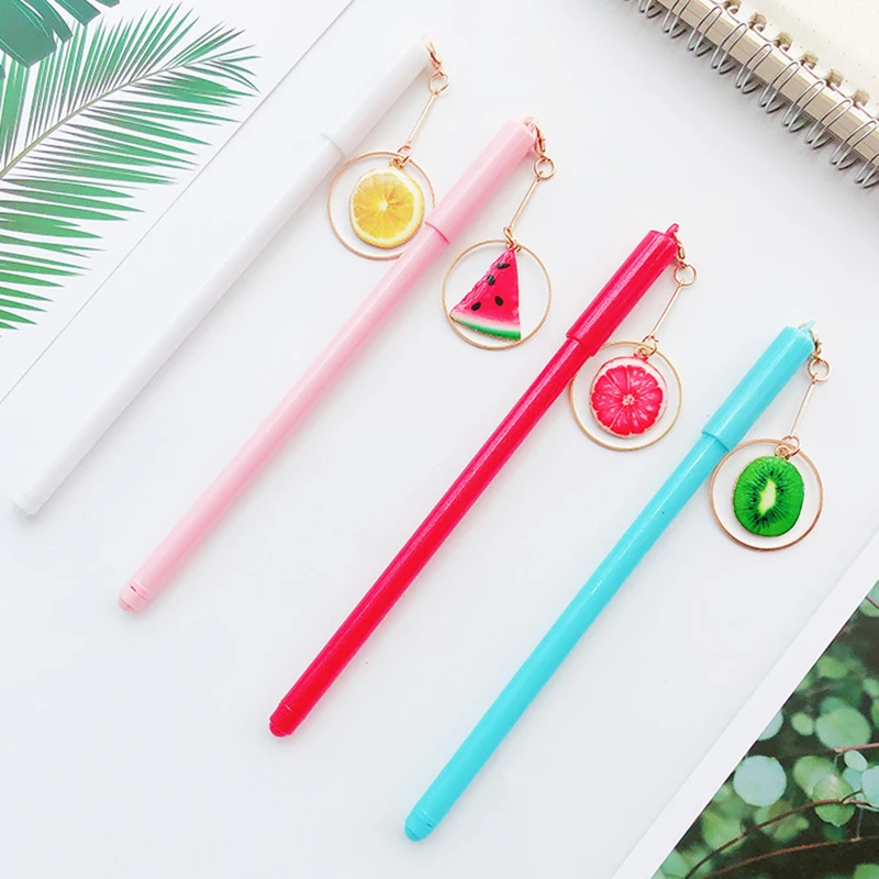 

1 Pcs Creative Cartoon Fruit Pendant Gel Pen Student Prizes Pen Signing Pen Office And School Supplies Cute School Supplies