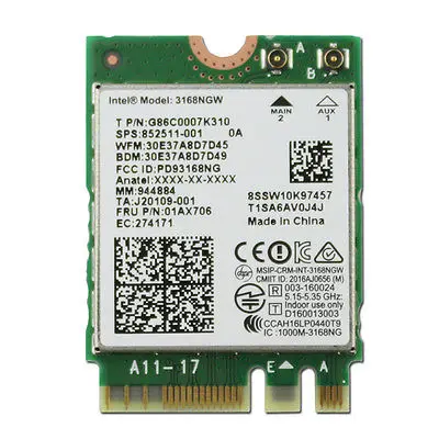Беспроводная карта-адаптер для Intel AC 3168NGW 3168 Двухдиапазонная беспроводная Wi-Fi