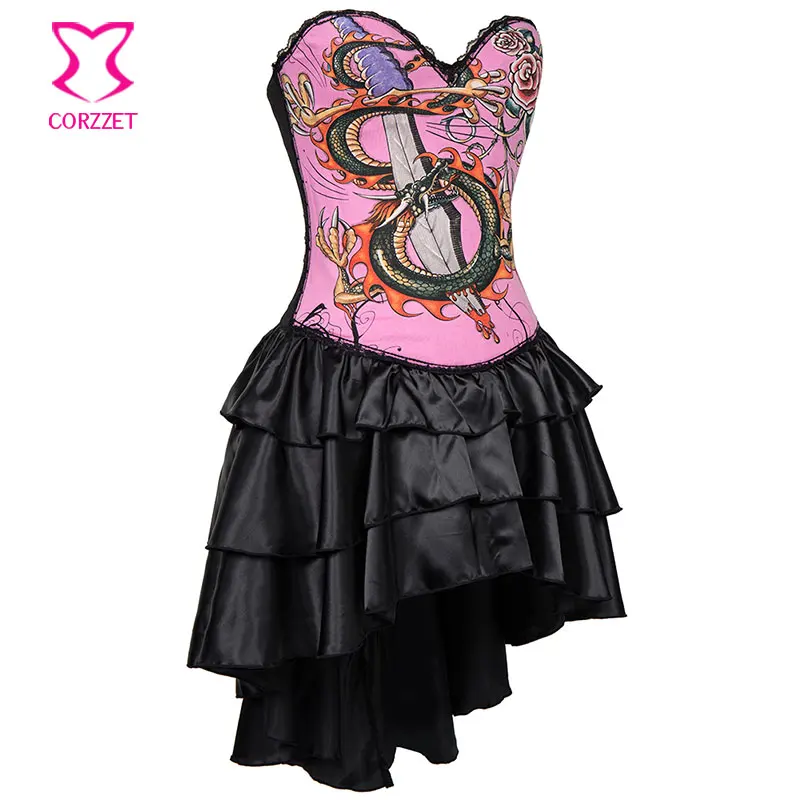 Женское платье с принтом дракона в викторианском стиле|corset plus|plus corsetcotton corset |