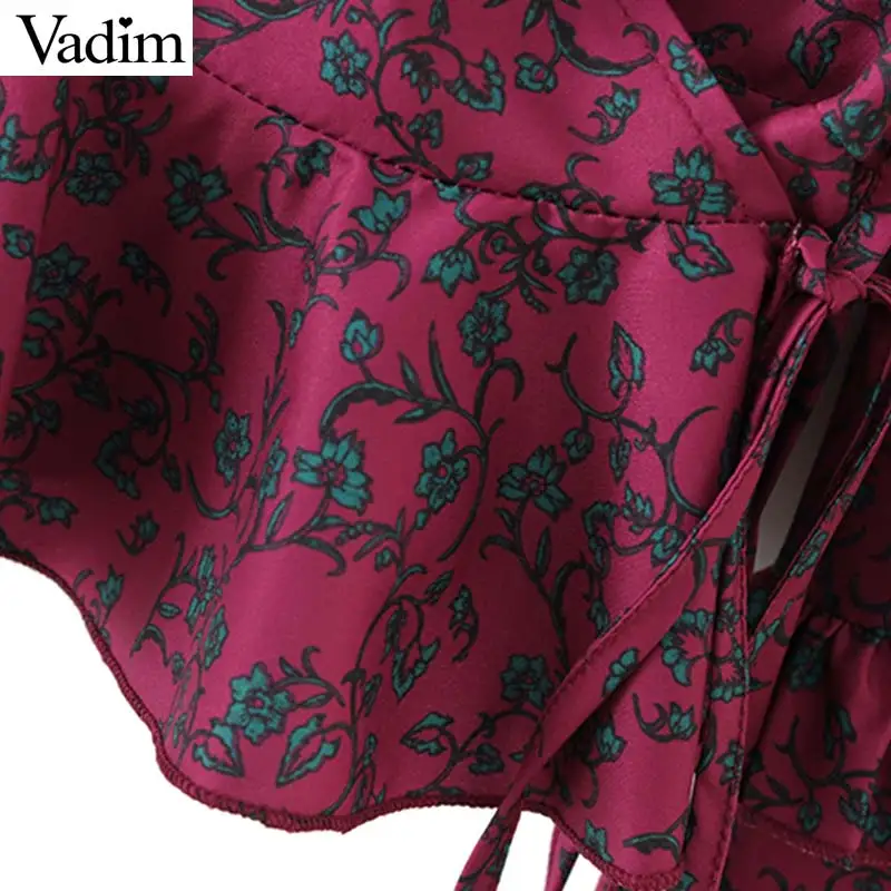 Вадим для женщин крест V образным вырезом цветочный обёрточная бумага блузка