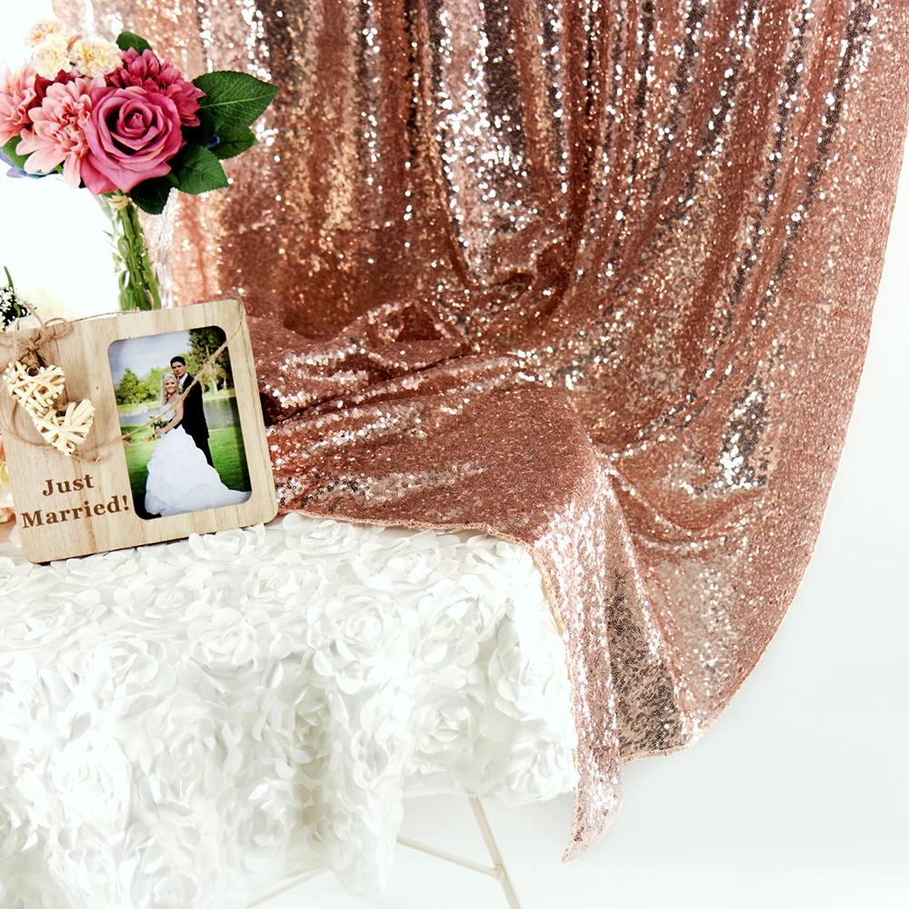 Шампань розовое золото блестящий занавес для ресторана свадьба фон детский душ