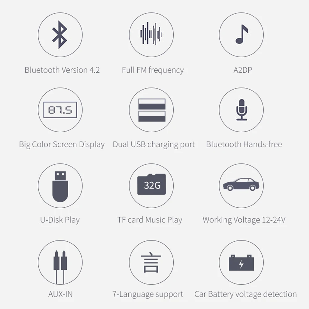 Цветной ЖК-экран fm-передатчик Bluetooth автомобильный комплект быстрая зарядка двойной USB MP3-плеер Aux модулятор в режиме реального времени аудио авто аксессуары