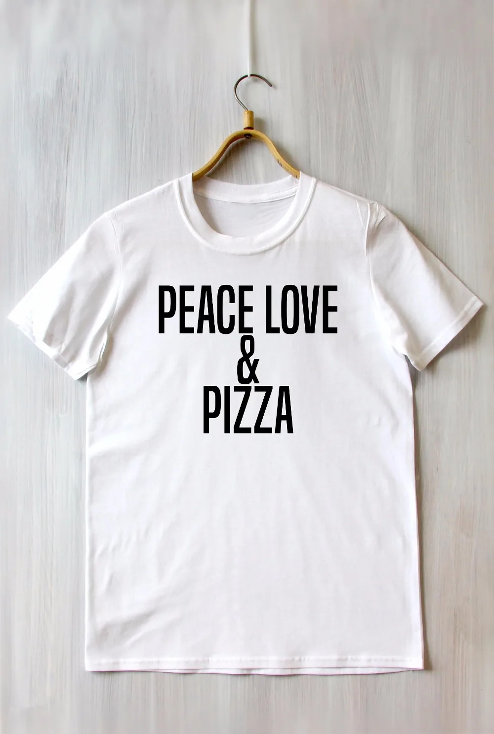 Мир любовь пицца Топ смешной юмористический еды слоган Tumblr футболка moletom do tumblr