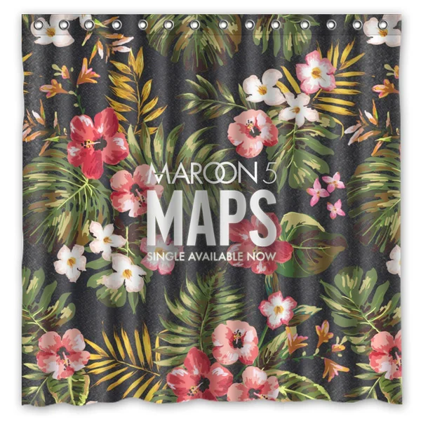 Бордовые 5 узоров креативные занавески для ванной комнаты водонепроницаемая