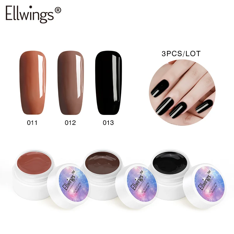 ZHG607 Ellwings набор гелей для дизайна ногтей, гель для наращивания, быстростроительный Гель-лак, впитывающий УФ-волокно, лак для наращивания ногтей, нужен праймер - Цвет: ZHG607