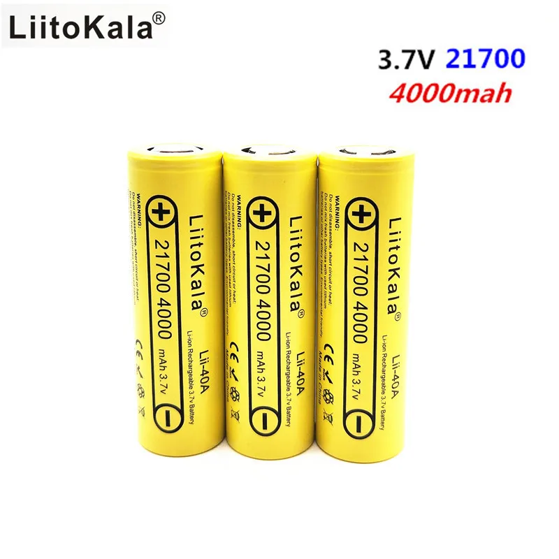 5 шт. liitokala lii 40a 21700 4000 мАч Li ni Батарея 3.7 В 40A для электронных сигарет mod/комплект 30A