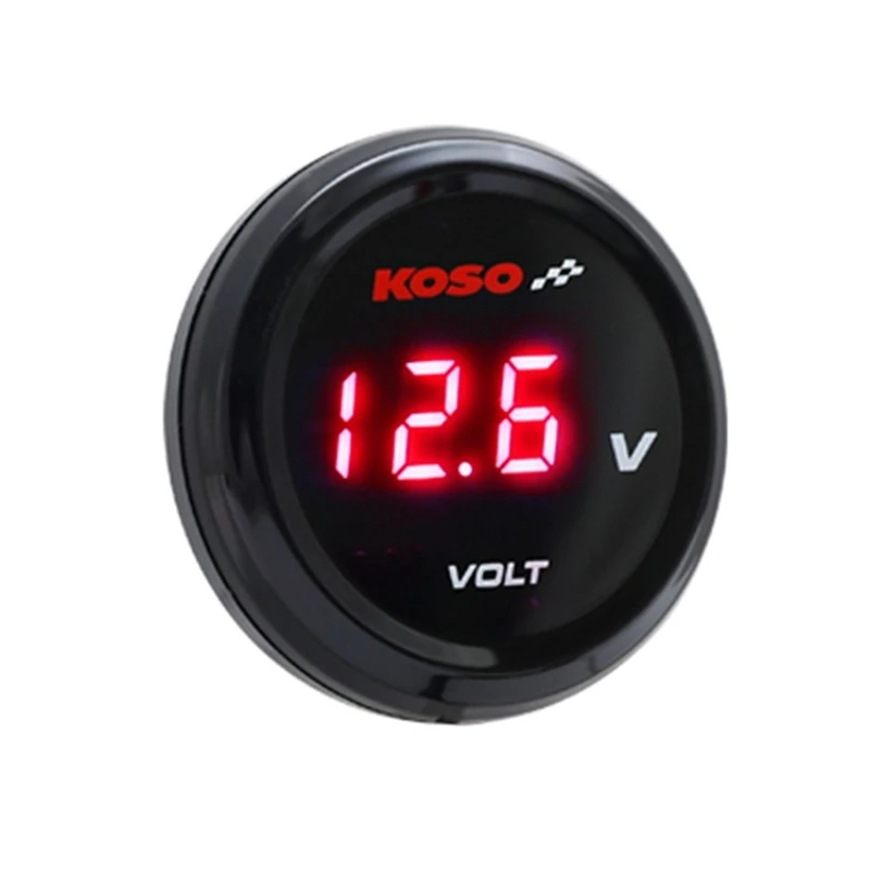 Red Light Вольтметр для мотоцикла XMAX250 300 NMAX CB500X Cb650F YBR125 Круглый Мини KOSO мотор скутер измеритель напряжения инструменты - Цвет: Red Light