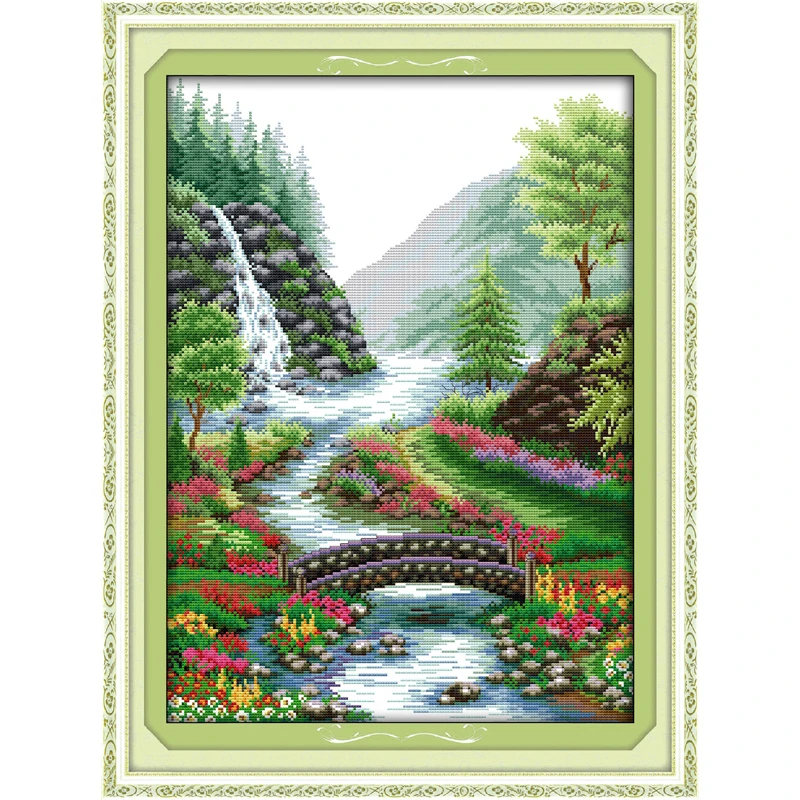 Everlasting Love Bridge River китайские наборы крестиков экологичный хлопок Печатный 11 14CT DIY