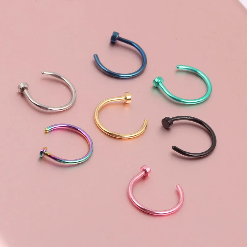 Кольцо для пирсинга из розового золота 7 цветов 70/140/700 шт.|body jewelry tragus|hoop nose ringsnose ring