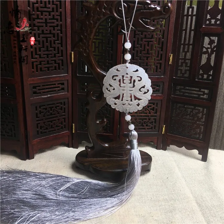 Китайский нефрит бренд кисточки висит на талии Hanfu планка подвеска-веер