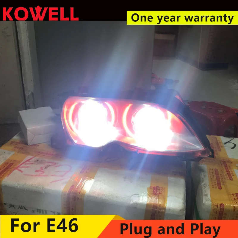 

KOWELL Car Styling For BMW E46 Headlights 2001-2004 320 328 LED DRL H7 HID Angel Eye Xenon Head Lamp Car Lights