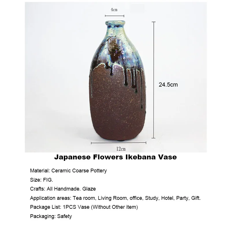 Zen японская керамическая ваза Ikebana грубая керамический горшок для цветов