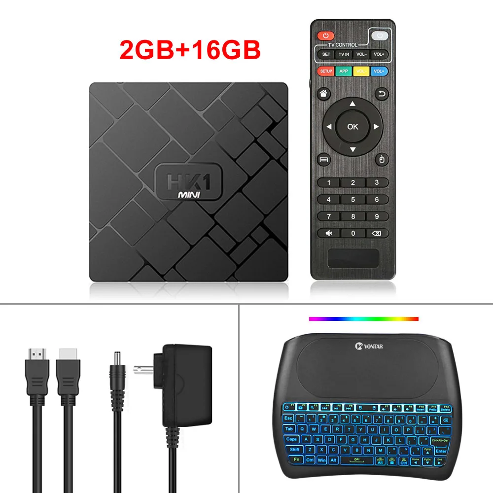 2GB16GB D8 keyboard HK1 Мини Android 9,0 Смарт ТВ коробка Rockchip RK3229 четырехъядерный 2G 16G 2,4G wifi H.265 4K HD HK1mini Sep верхняя коробка Google плеер магазин - Цвет: 2GB16GB D8 keyboard
