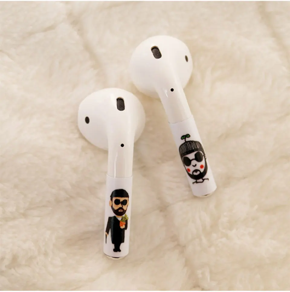 Крутая мультяшная наклейка для Apple, аксессуары для airpods, съемный чехол, анти-потеря, защитный силиконовый чехол, украшение для наушников