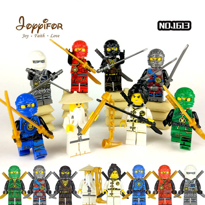Joyifor 8 шт./партия фигурки Zane и Kai JAY Master Wu с оружием совместимые строительные блоки