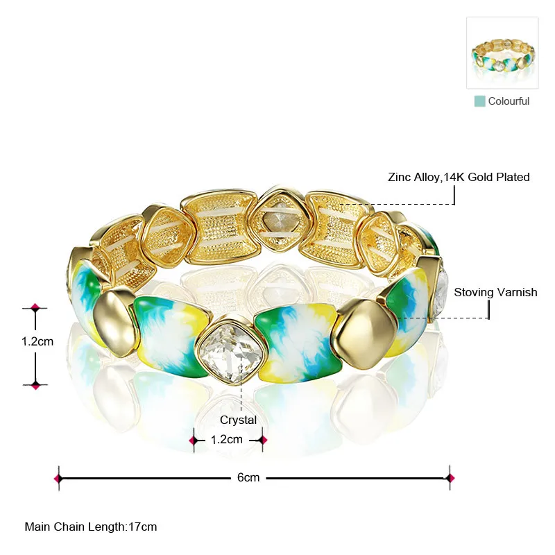 Neoglory хрустальный светильник цвет желтое золото лак модные браслеты и для женщин