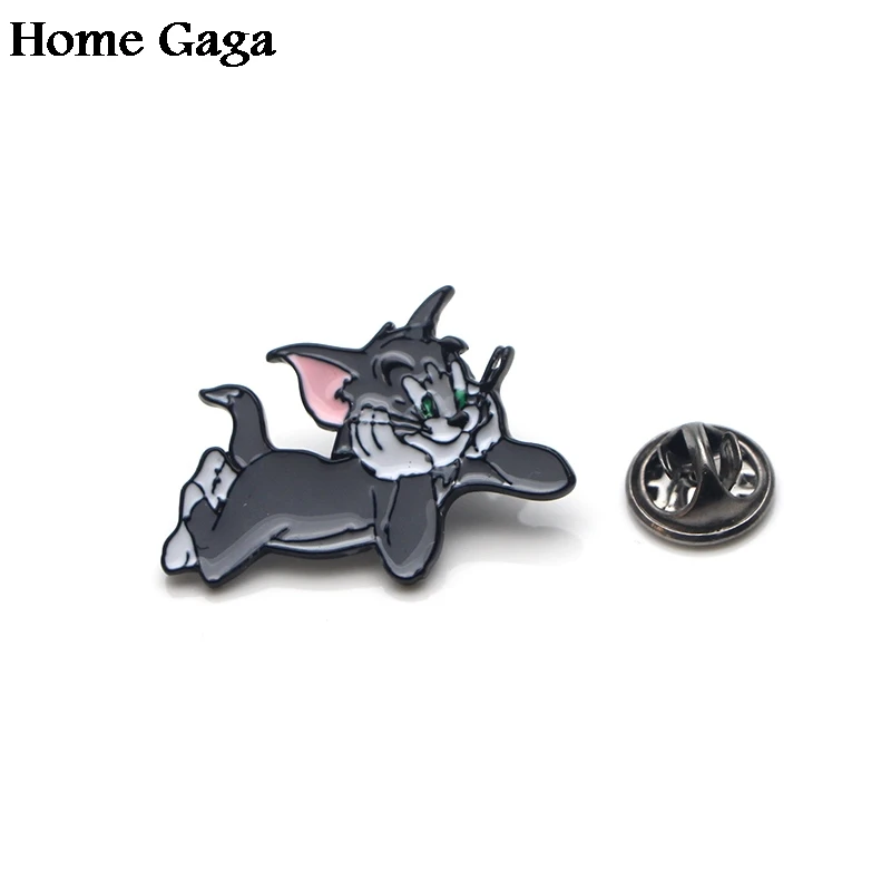 2 Homegaga Значки для галстука из цинкового сплава с кошкой и мышкой, для одежды, рюкзака, броши для обуви, значки, медали, украшения D1515 - Цвет: 2