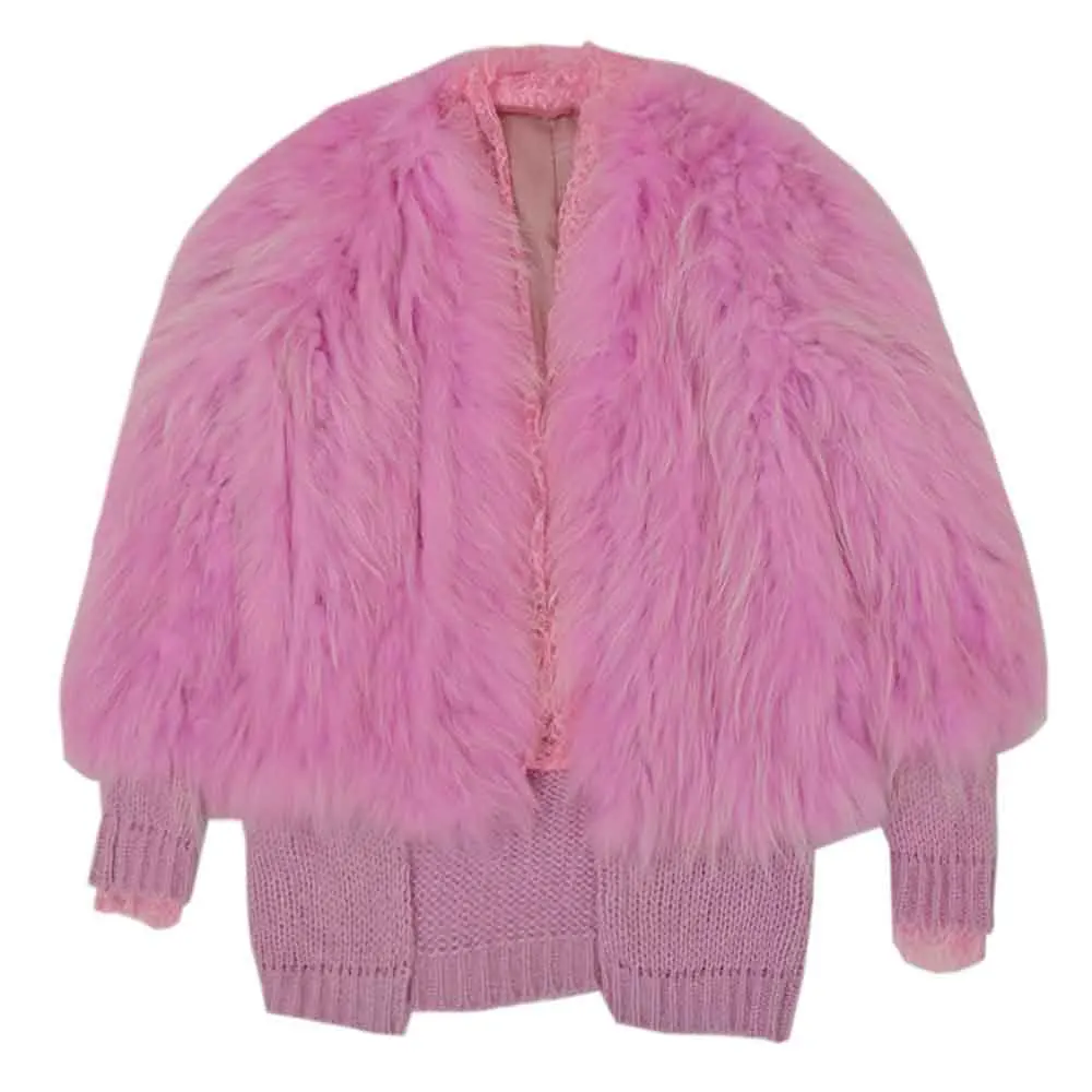 FIRSTTO стильная длинная мохнатая верхняя одежда из искусственного лисьего меха с