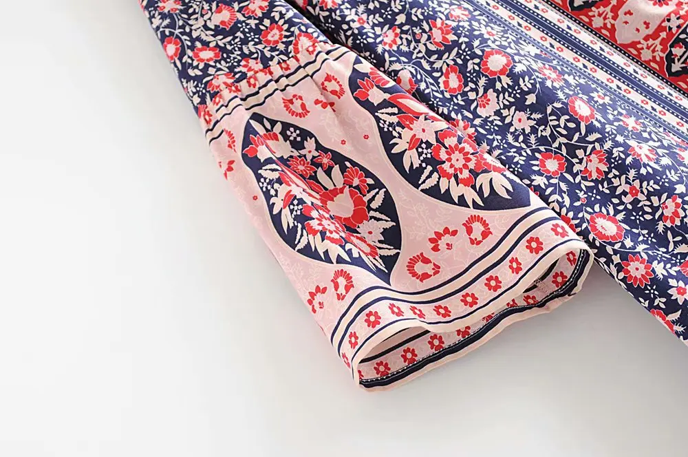 Женское пляжное кимоно в стиле бохо Длинная блузка с пуговицами спереди летний