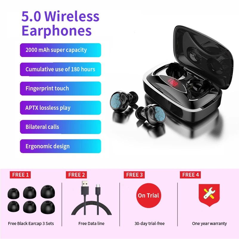 X29 наушники-вкладыши TWS с Беспроводной наушники Bluetooth сенсорным управлением