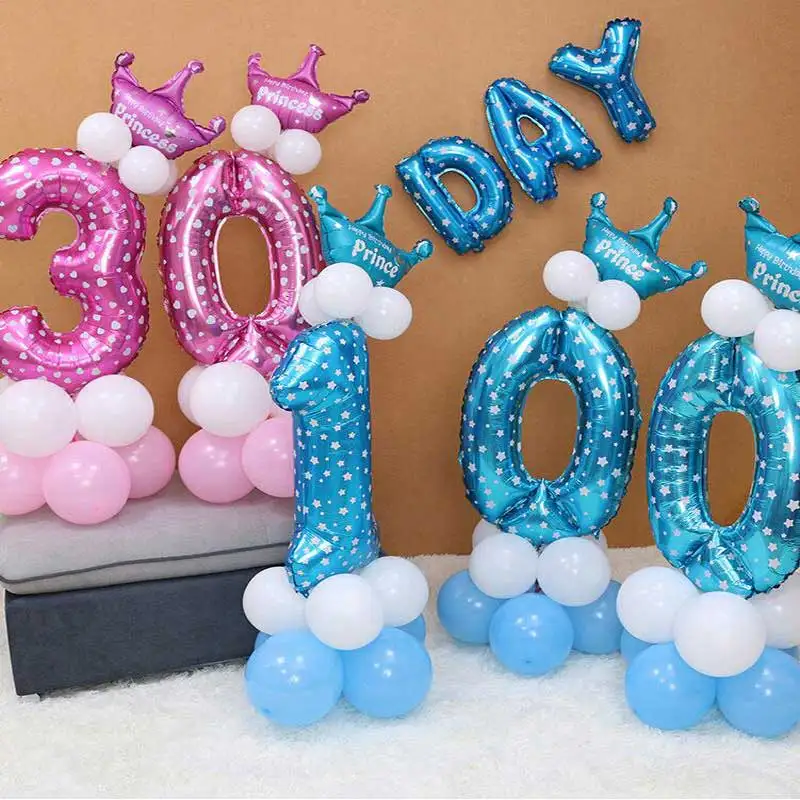 1 Набор цифровых воздушных шаров с цифрами фольгированные воздушные шары