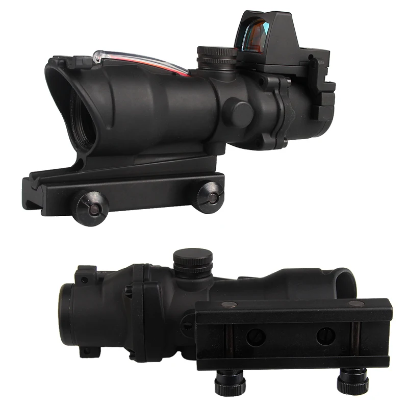 Тактический ACOG 4x32 светодиодный прицел HD прицел с подсветкой прицел с рефлектором Регулируемый мин Красный точка зрения 6-0058
