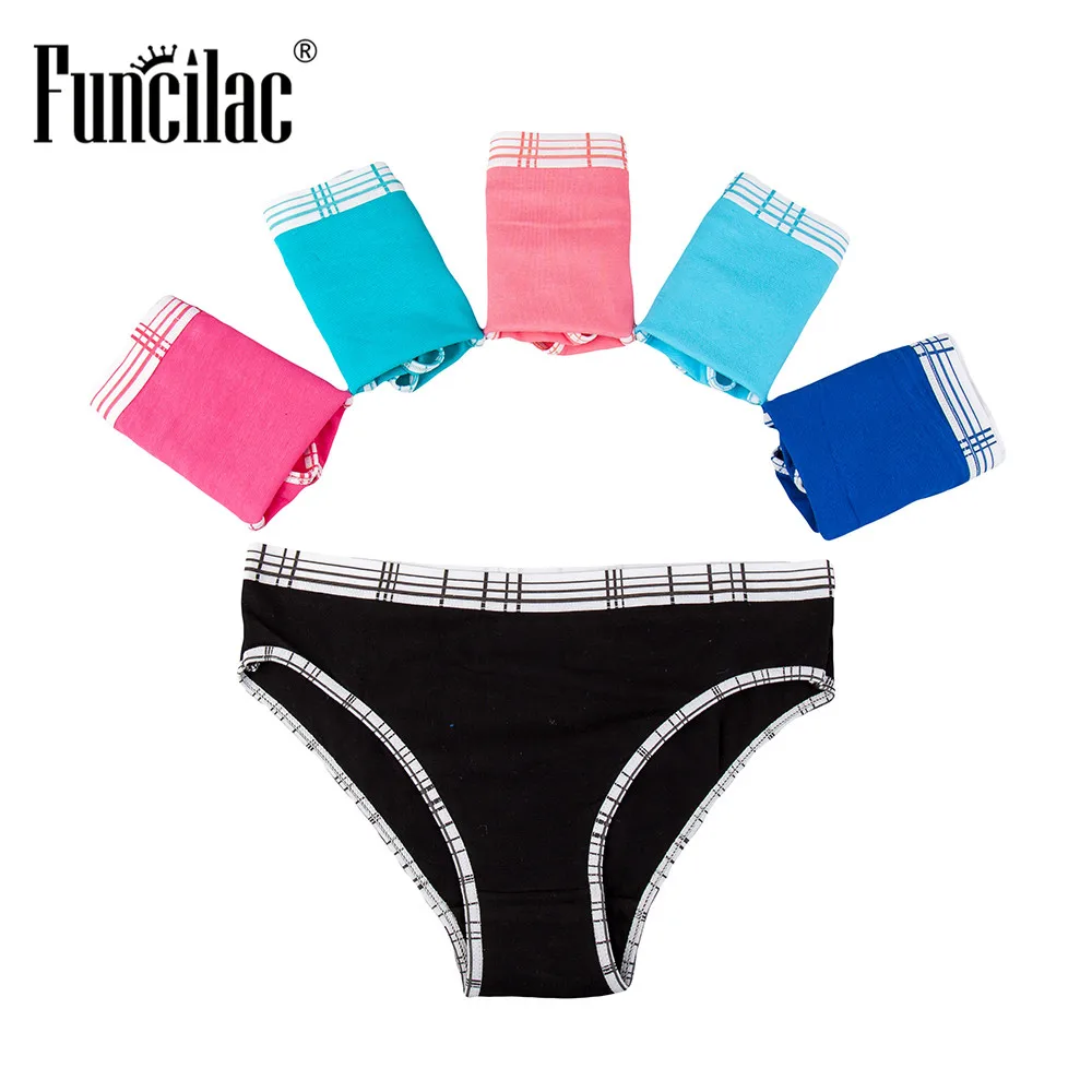 5 шт./Лот женские хлопковые трусы в клетку | Женская одежда