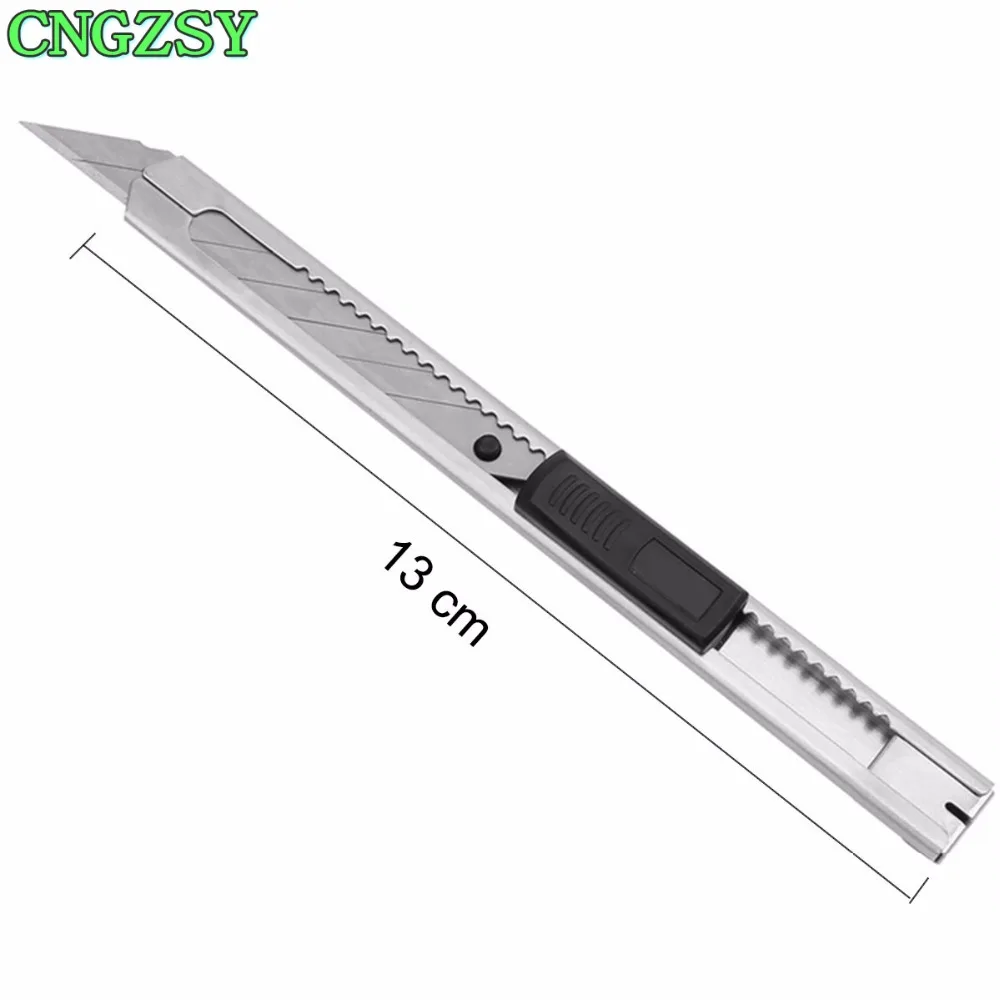 cngzsy utility knife 30 degree blades office stationery auto lock art cutter knife metal mini portable paper slitter 2e022e03 free global shipping