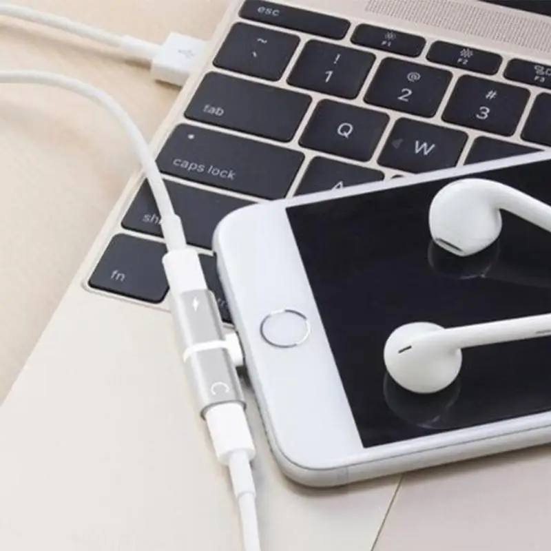For iPhone X xs 7 8 Plus Audio Charging Dual Adapter Splitter Cable Lightning Jack to Earphone AUX Connector Converter |