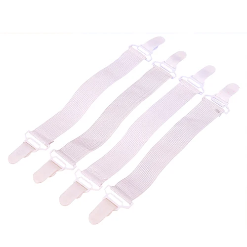 

4 Pcs Elastic Bed Sheet Mattress Cover Blankets Home Grippers Clip Sheet Fasteners Set Holder Fasteners Clip Home Sheet buckle D