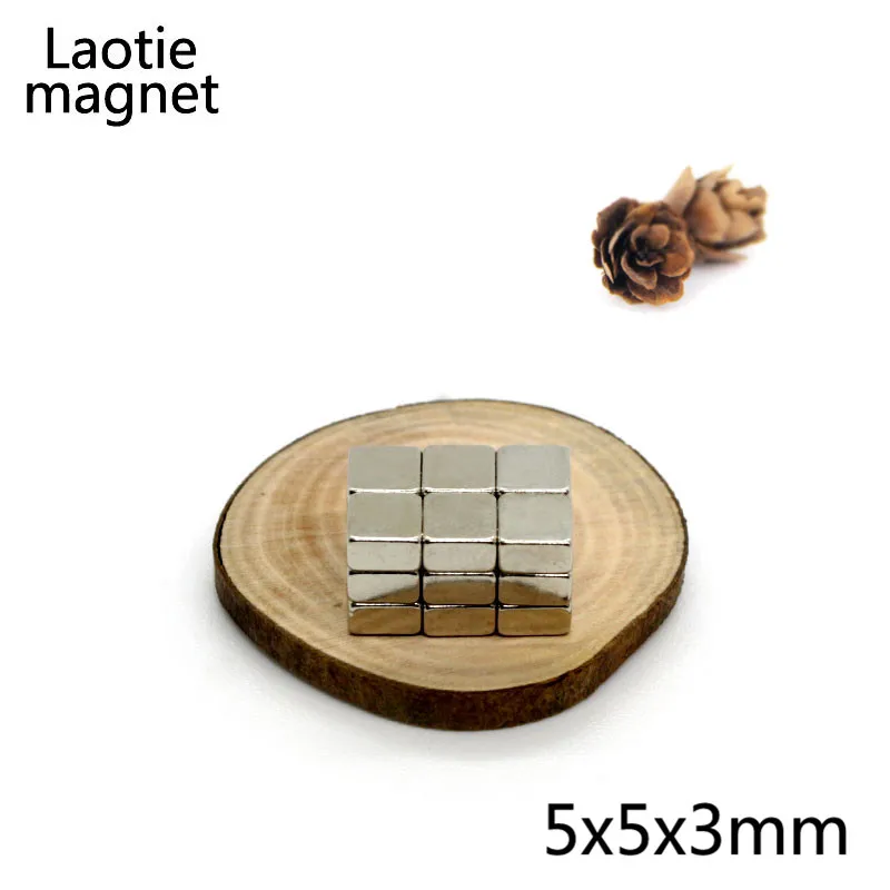 100 шт 5x5x3 мм Мини N35 Класс супер сильный, мощный магнит блок из Неодимового 5x5x3 кубоид Редкоземельные неодимовые постоянные магниты