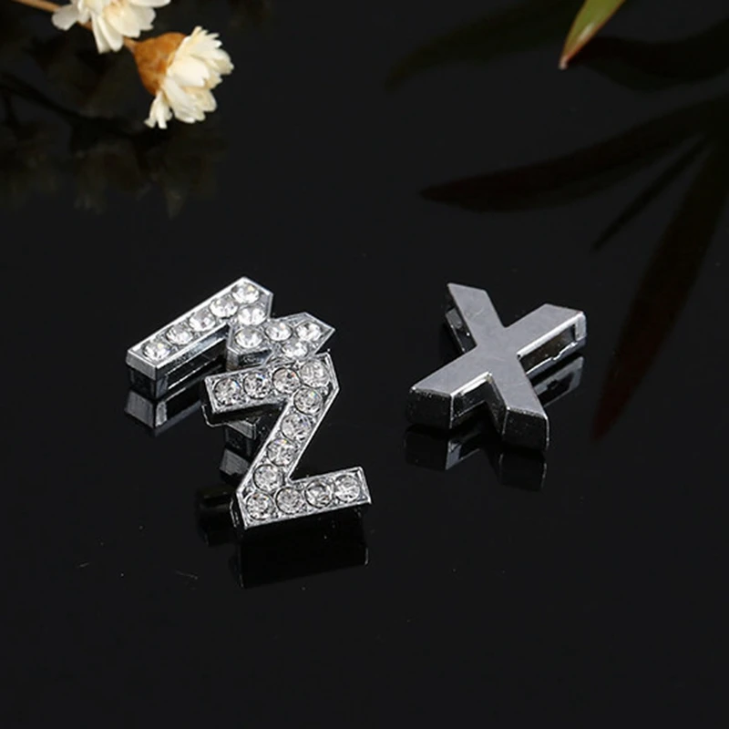 10 мм прозрачные буквы алфавита Rhinstone зеркальные подвески плоские бусины для