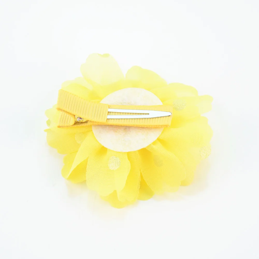 32 шт./лот заколка для волос девочек 7 0 см в горошек шифоновая Цветочная модная