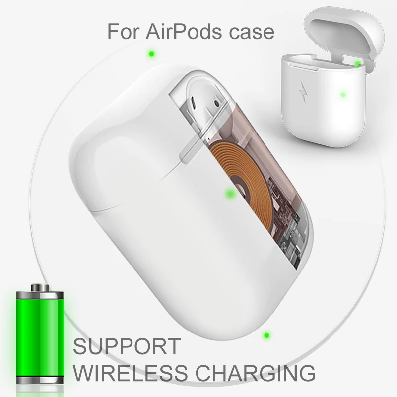 Беспроводное зарядное устройство чехол для гарнитура для airpods чехол совместимый с QI Беспроводное зарядное устройство s для Airpod беспроводной зарядный приемник крышка