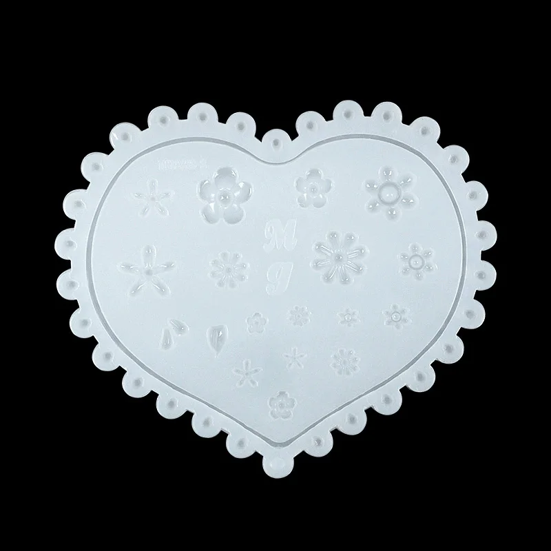 Heart Flowers 1 шт дизайн ногтей силиконовые формы звезды луна Микки Маус Кролик цветок формы больше стиль клей для ногтей Diy маникюр Дизайн ногтей украшения - Цвет: Heart Flowers