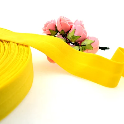 yellow 605 1 ''(25 мм) галстук для волос, лента для плетения, эластичная лента, тесьма, твердый головной убор, ручная работа, сделай сам, украшения, поделки - Цвет: yellow 605