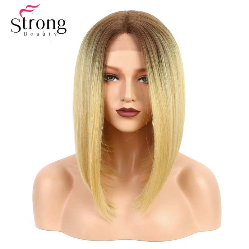 StrongBeauty кружевной передний парик Yaki прямой стрижка Боба термостойкий/средней
