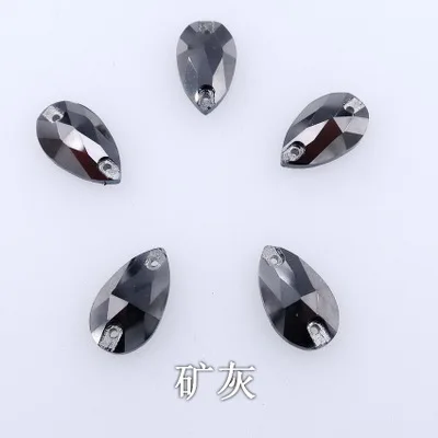 Metallic gray 28 цветов Заводская распродажа форма dr Flatback Стеклянные стразы с двумя отверстиями, Diy аксессуары для одежды Свадебные украшения - Цвет: Metallic gray